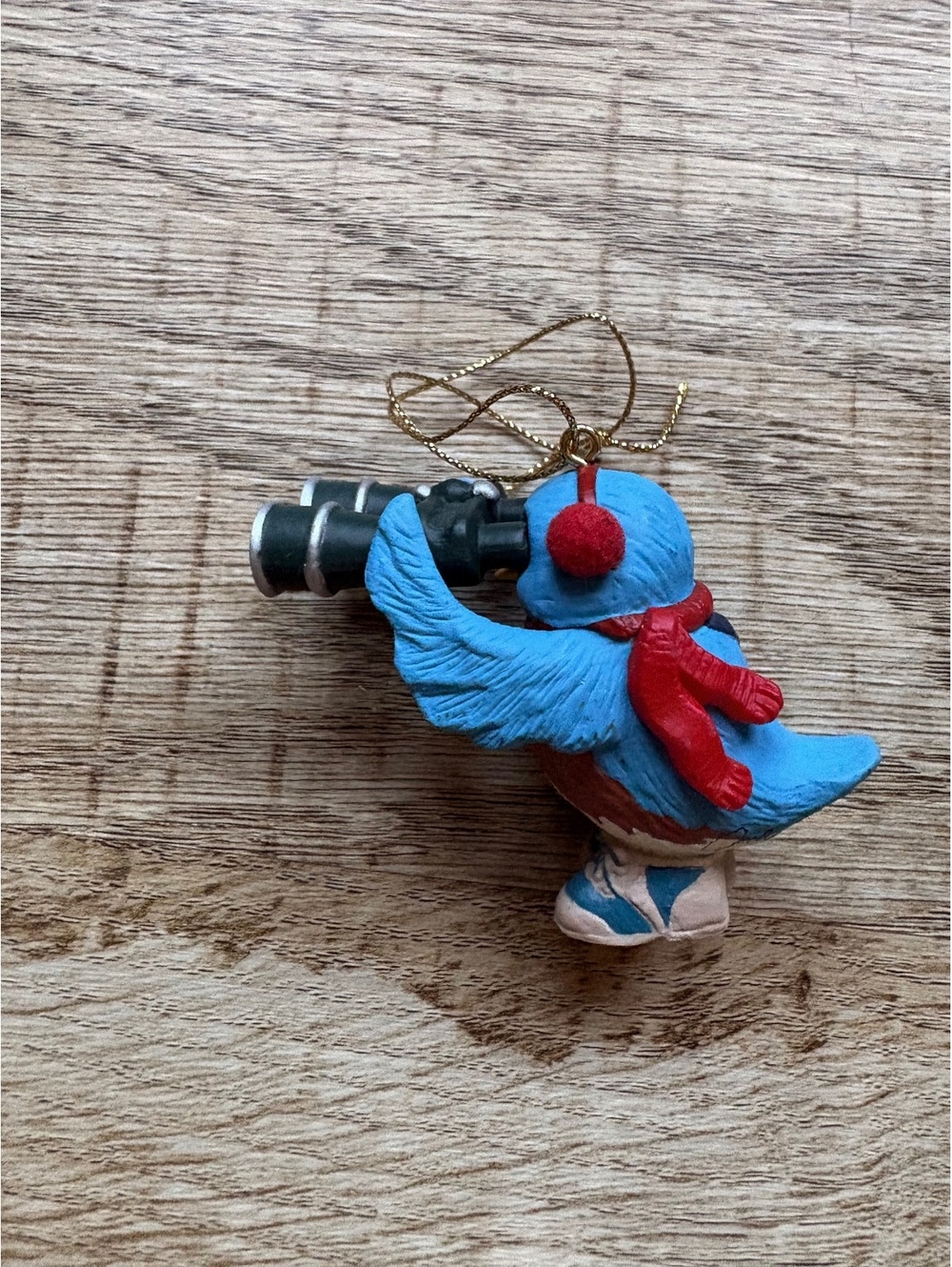 Hallmark 1998 Blue Bird Christmas Ornament with Binoculars and Camera